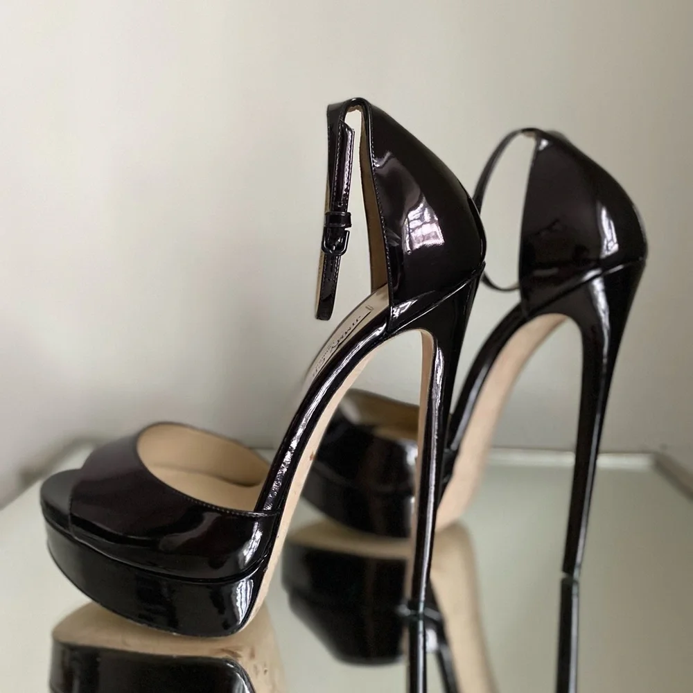 New Jimmy Choo Max 150 Black Patent Leather Open
Toe Platform Sandals 41 $1,095 - Picture 13 of 13